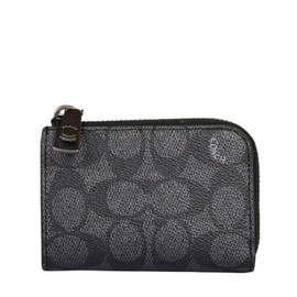 COACH CW357 QBMI5 Men's Small Item Key Case (Charcoal x Black) Signature [Outlet], QBMI5 (charcoal x black)