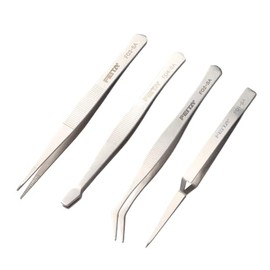 FEITA 4 Piece Professional Stainless Steel Tweezers Precision Set for Craft Beauty Nail Art Jewelry Hobby Picking Tool