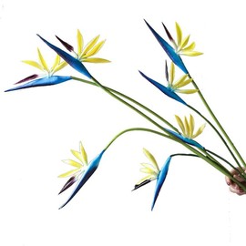 8 Pack 21-1/2 Inch Artificial Flowers Bird of Paradise,Green Plant for Home Garden Decoration Office Verandah Wedding Decorations (Ocean Blue)