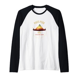 Pikes Peak Souvenir Apparel - Pikes Peak Hiking Raglan Baseball Tee