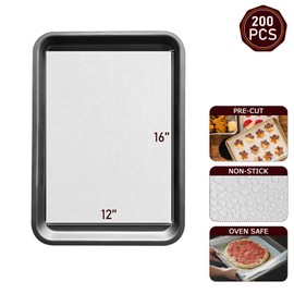200Pcs Parchment Paper Baking Sheets 12x16 Inch, Precut Non-Stick Parchment Sheets/Baking Sheet Paper, Parchment Paper for Baking, Grilling, Air Fryer and Steaming - White Baking Paper Sheets
