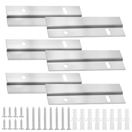 Z Clamps for Hanging, Pack of 6 Heavy Duty Suspension System, French Rails Picture Hangers, Interlocking Photo Frame Hooks for Pictures and Mirrors, Artwork, Frames (10 cm)