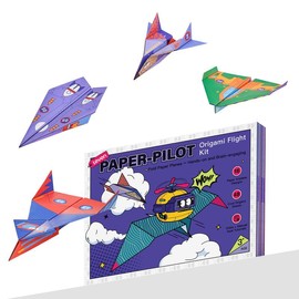 Leven DIY Paper Airplane Book, 16 Creative Folding Paper Planes with 48 Sheets of Colorful Origami Paper, Arts & Crafts Kit with Video Tutorials – Gifts for Boys and Girls Ages 6–12+ 11 * 8.3 inches