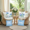 Bonhause Summer Floral Cushion Covers 45 x 45 cm Blue