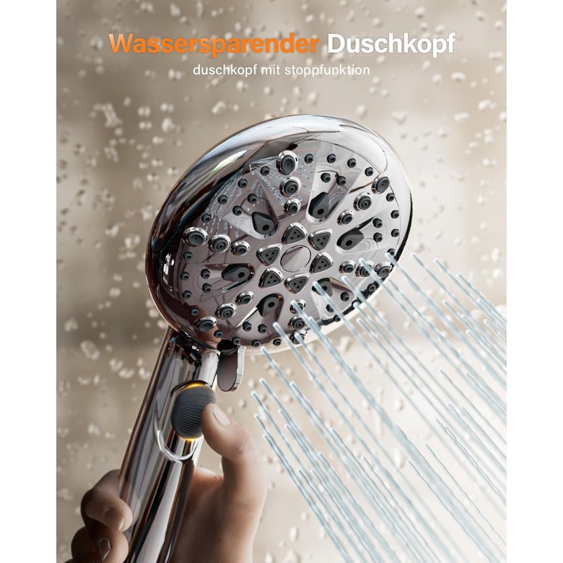 Cobbe Shower Head with Hose, Water-Saving Shower Head with 7+2