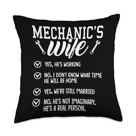 Mechanic's wife gifts funny Mechanic husband Throw Pillow