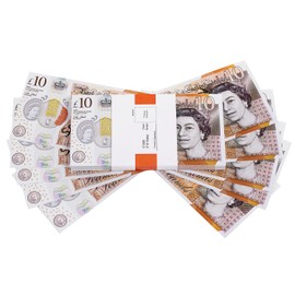 cardly Counterfeit Money 10 Pound Notes Prop Money Pound | British Company | 100 Notes | 1000 Pound Stacks | For Movies, Advertising, Games, Parties, Supreme, Weapons, Costumes, Casino Games (10