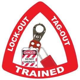 Lockout Tagout Trained 3 Hard Hat Labels Helmet Vinyl Stickers Decals Matte