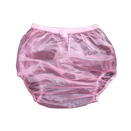 Haian Adult Incontinence Pull-on Plastic Pants 3 Pack (3X-Large, Transparent Pink)