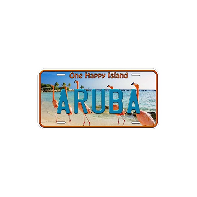 Aruba One Happy Island Flamingo Novelty Car Auto License Plate