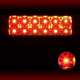 PM PERFORMOTOR [Dual Row LED] 3rd Third Brake Light High Mount Stop Light Compatible with Chevy S10/GMC Sonoma 94-03,Black/Smoked