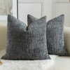 Mandioo Pack of 2 Solid Decorative Soft Chenille Dark Gray