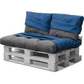 Covers for pallet cushions, replacement covers, pallet cushion covers, garden furniture for indoor and outdoor use, navy colour, 3-piece, waterproof, size 80 cm × 120 cm + 42 cm × 60 cm