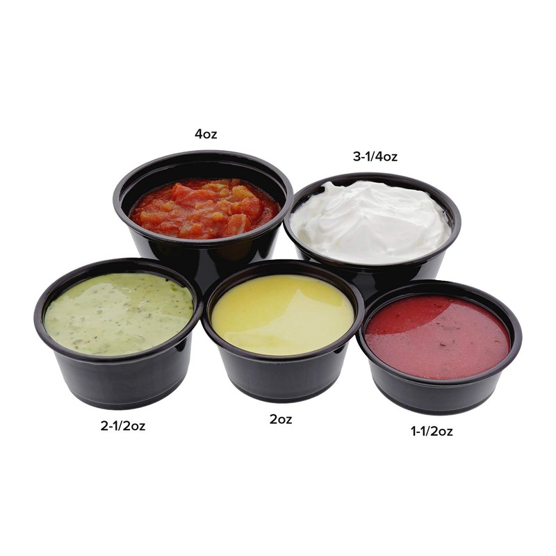 AmerCare Poly Black Portion Cup, 2 Oz, Case of 2500