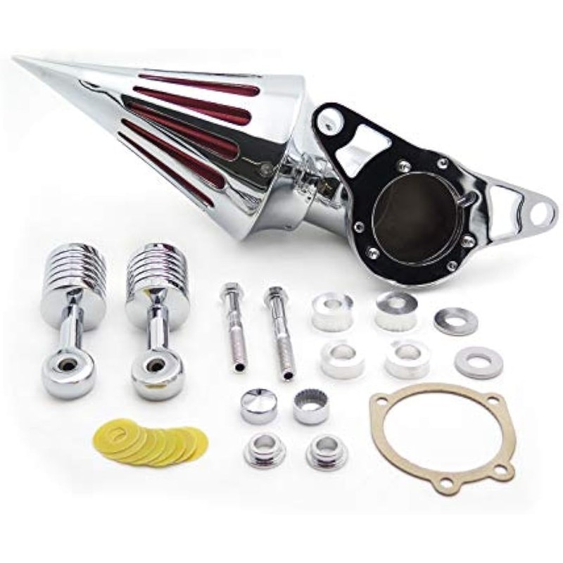 HASkulle Motorcycle Chrome Air Cleaner Filter Compatible with for Harley