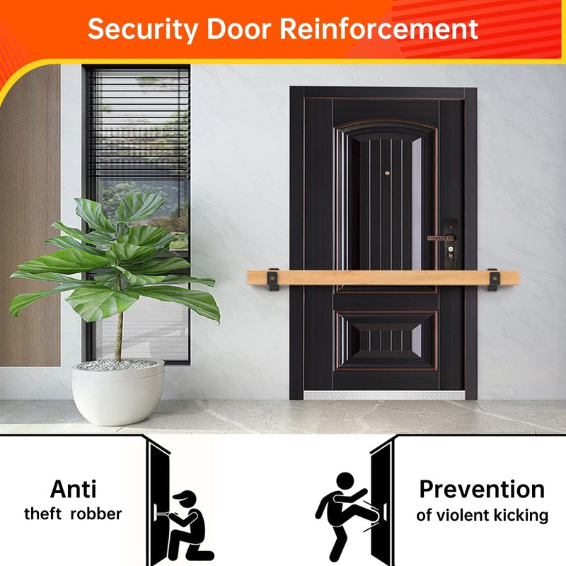 Thickened Door Barricade Bracket for 2X4 Lumber, Drop Open Bar