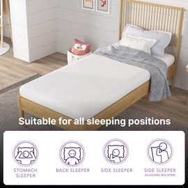 NapQueen 5 Inch, Twin Mattress, Memory Foam White - Medium Feel - CertiPUR-US Certified - Twin Bed Mattress in a Box, Breathable Soft Fabric Cover