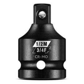 BLACKROBOT 3/4”F To 1/2”M Impact Socket Adapter, Cr-Mo Steel Exceeds ANSI Standards, Square Drive Reducer for Impact Driver Wrench