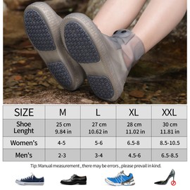 SooGree Rain Boot Covers Waterproof Rain Shoe Covers Silicone Shoe Protector Overshoes Sand Control Non-Slip Foldable Reusable Galoshes for Men Women Rainy Outdoor Cycling Fishing Camping (XL, Gray)
