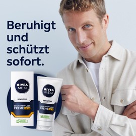 NIVEA Men Feuchtigkeitscreme, Gesichtscreme für Männer mit Kamille, Gesichtspflege für empfindliche Haut, Männer Hautpflege mit LSF 15, Sensitive Hautcreme (75 ml)