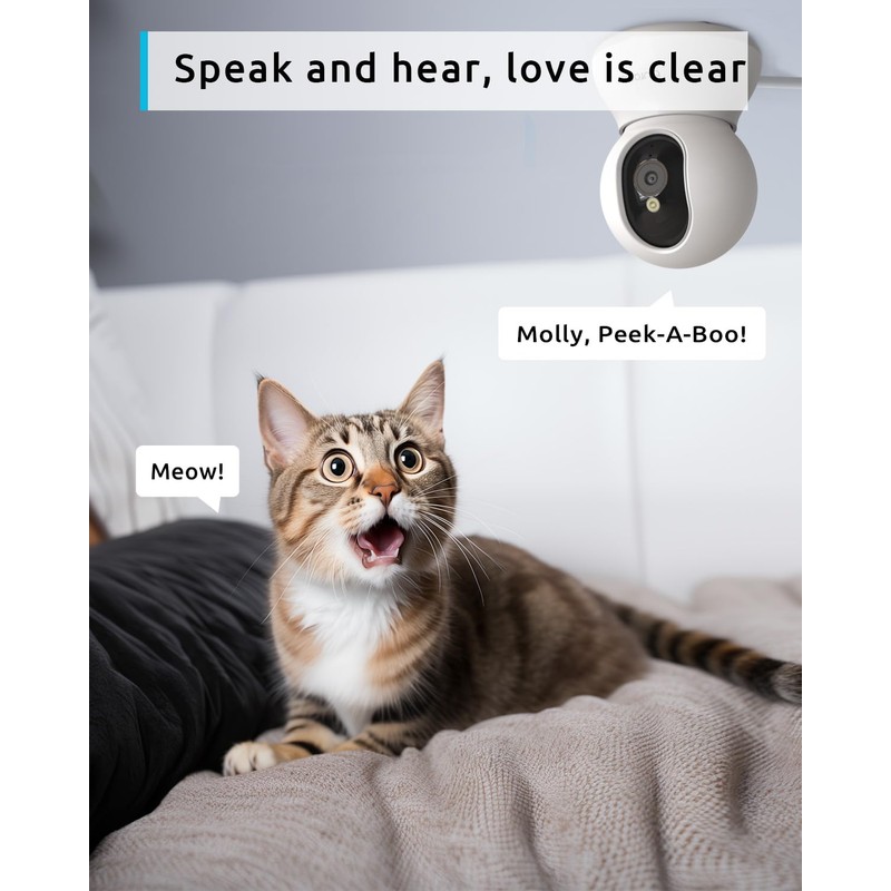 blurams Indoor Security Camera, 2K Pet & Dog Camera with