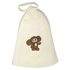 compar Sauna hat with embroidery cheburashka made of felt (felt