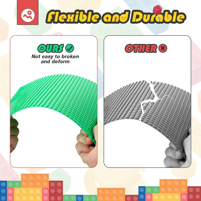 HUIZDQ 8 Pack Classic Baseplates Building Plates for Building Bricks