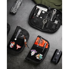 VIPERADE VE10 EDC Pouch Small Pocket Tool Pouch with 10 Compartments, Men's Pocket Organizer for Multitools, EDC Organizer with Patches Area for DIY