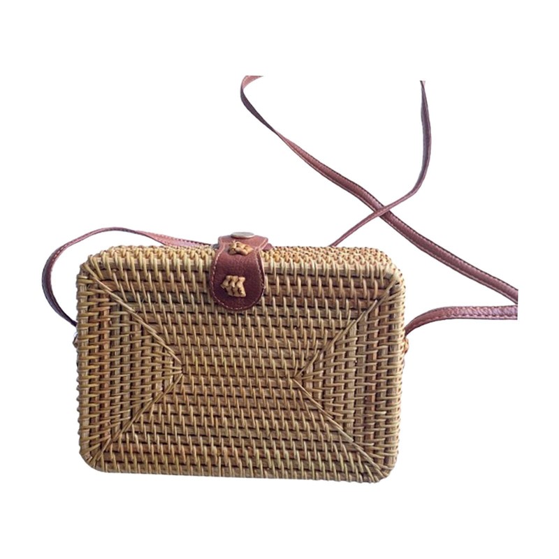 Perfeclan Rattan Bag Fashion Clutch Chic Shoulder Purse for Dating