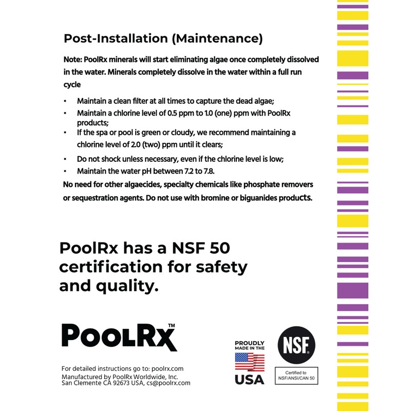 PoolRx+ Mineral Algaecide 4-Unit Pack, up to 6-Month Algae Control,