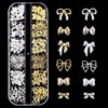 YAISUHCHNYE 3D Bows Nail Charms 1 Boxes 12 Grids Metal