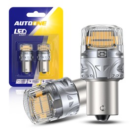 AUTOONE Upgraded 1156 LED Bulb Amber, 500% Super Bright, 7506 BA15S P21W LED Replacement with Projector for Front Rear LED Turn Signal Bulb DRL Marker Blinker Parking Lights, Pack of 2