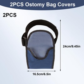 2PCS Waterproof Ostomy Bag Covers for Women Men, Ostomy Pouch Covers Odor Control, Universal Stoma Pouch Bag for ileostomy, Blue