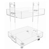 VPABES 2-Tier Small Acrylic Rolling Cart with Wheels,Mobile Side Table