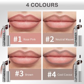 Peel Off Lip Stain Set, Easy Peel Off Tattoo Lip Liner with Matte Finish, Waterproof, Transfer-proof, Highly Pigmented Lipstick, Lip liner Makeup Beauty (4pcs)
