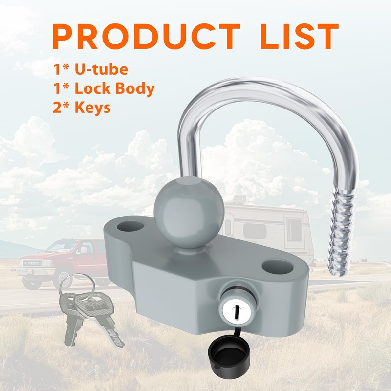 DEEAGLE Trailer Coupler Lock, Heavy Duty Trailer Hitch Lock Fits