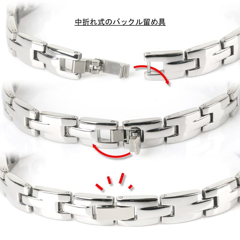 Silver KYASYA Hematite Bracelet, Stainless Steel, Bangle, Silver Chain, Bracelet,