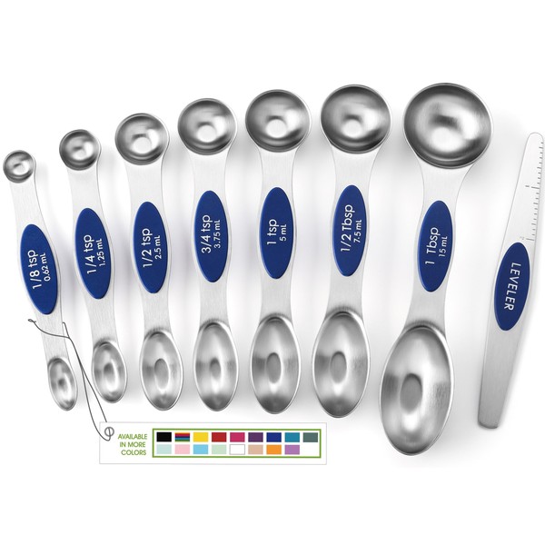 Spring Chef Stainless Steel Magnetic Measuring Spoons Set of 8