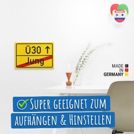 DankeDir! Ü30 Ortsschild - Schild Geschenk 30. Geburtstag Geschenkidee Geburtstagsgeschenk Dreißigsten Geburtstagsdeko Partydeko Party Zubehör Geburtstagskarte
