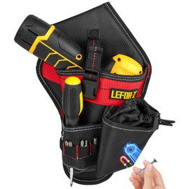 Drill Holster,Heavy-Duty Impact Holster for Tool Belt,Drill Holder,Drill Pouch Fits Most Drills,Black/Red