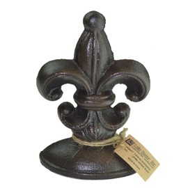Lulu Decor, Cast Iron Fleur De Lis Door Stop, 2 Lbs, Door Stopper (Antique Black)
