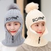 Integrated Plush Fleece Winter Balaclava for Motorcycle and Ski lf3675 Smiling Face - Gray 10ea