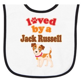 inktastic Jack Russell Terrier Dog Gifts Baby Terry Cloth Bib White and Black 3d290