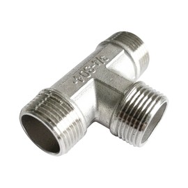 LOZOME 3/4 inch Male Thread Tee Adapter 3 Way T Shape Joint 304 Stainless Steel NPT Cast Pipe Fitting