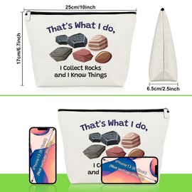 Funny Geologist Gifts Makeup Bag Rock Lover Gifts for Women Funny Rock Collector Cosmetic Bag Graduation Christmas Birthday Present for Geology Teacher Coworker Geology Lover Zipper Travel Pouch