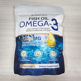 Omega 3 Fish Oil 1280mg Capsules,240 Softgel(4 Months Supply),High Strength Pure Omega 3 Fish Oil,Supports Heart,Brain Function and Eye Health,No Gluten