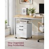 VASAGLE File Cabinet, Mobile Filing Cabinet with Wheels, 2 Drawers,