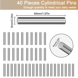Pack of 40 Shelf Brackets, Floor Support 6 mm x 40 mm, Cylinder Pins, Pin Metal Shelf Pins, Shelf Supports Pins for Cabinets, Furniture, Shelf, Display Cabinets