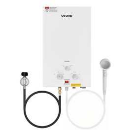 VEVOR Portable Propane Water Heater, 5L Tankless Outdoor Water Heater, 34000 BTU 1.32 GPM Instant Hot Water, with Accessory Set + Regulator for RV Camping Trips Cabins Barns