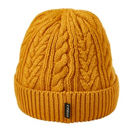 Mikihouse 63-9201-683 Double Bee Knit Hood, Knit Hat, Solid Color, Cable Knitting Hat, Hood, Boys, Girls, Baby, Kids, Baby Clothes, Children's Clothes, yellow (mustard)